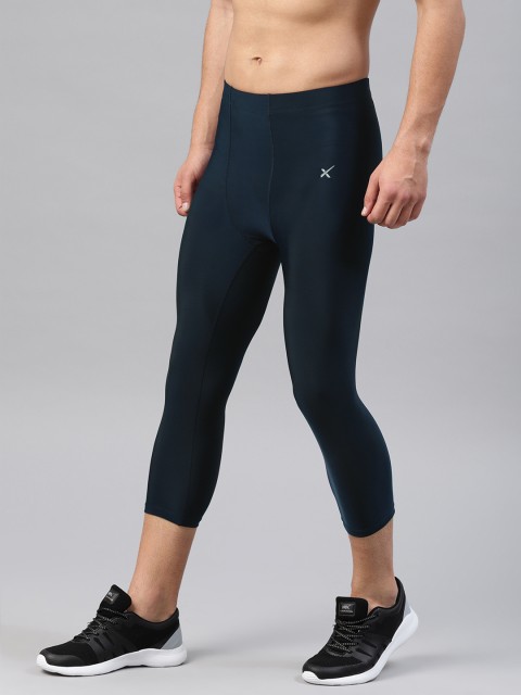 

HRX by Hrithik Roshan Men Navy Rapid-Dry Active 3/4th Compression Pants, Navy blue