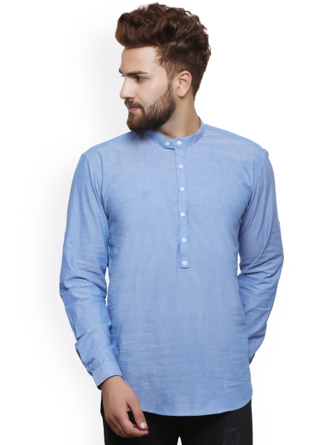

Zotw Men Blue Slim Fit Solid Casual Shirt