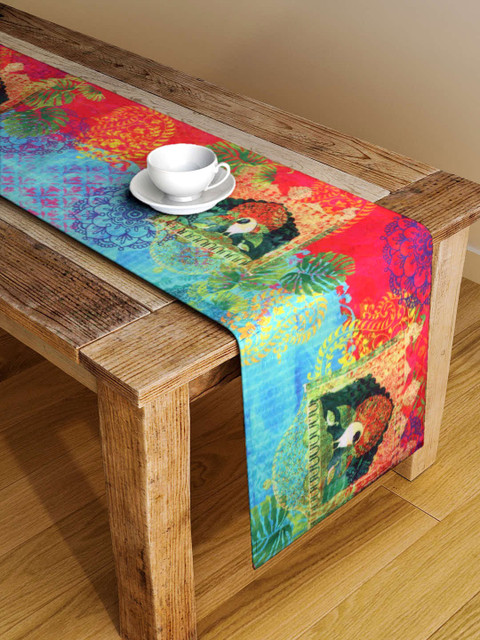

HOUZZCODE Multicoloured Printed Table Runner, Multi