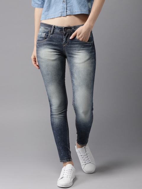 

Moda Rapido Women Blue Skinny Fit Mid-Rise Cropped Clean Look Stretchable Jeans