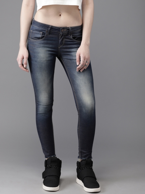 

Moda Rapido Women Blue Skinny Fit Mid-Rise Cropped Clean Look Stretchable Jeans