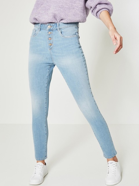 

promod Women Blue Skinny Fit Low-Rise Clean Look Stretchable Jeans
