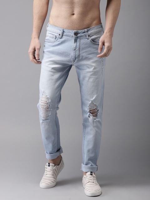 

HERE&NOW Men Blue Slim Fit Mid-Rise Mildly Distressed Stretchable Jeans