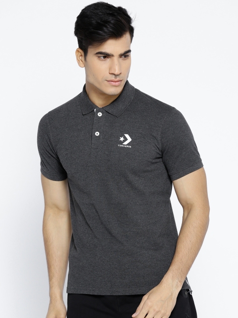 

Converse Men Charcoal Solid Polo Collar T-shirt