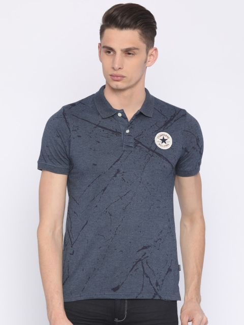 

Converse Men Navy Printed Polo Collar T-shirt, Navy blue