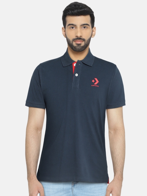 

Converse Men Navy Blue Solid Polo Collar T-shirt