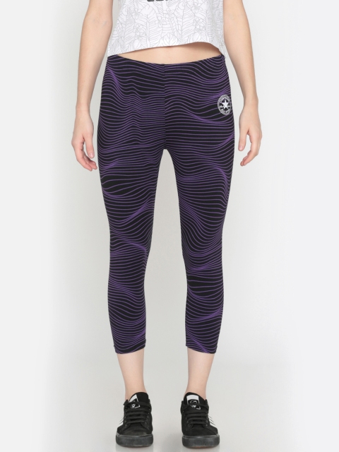 

Converse Black & Purple Striped Tights