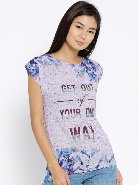 

Monte Carlo Women Grey Melange Printed Top