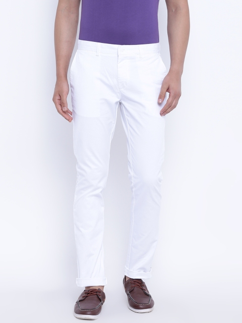 

Blackberrys Men White Regular Fit Solid Trousers