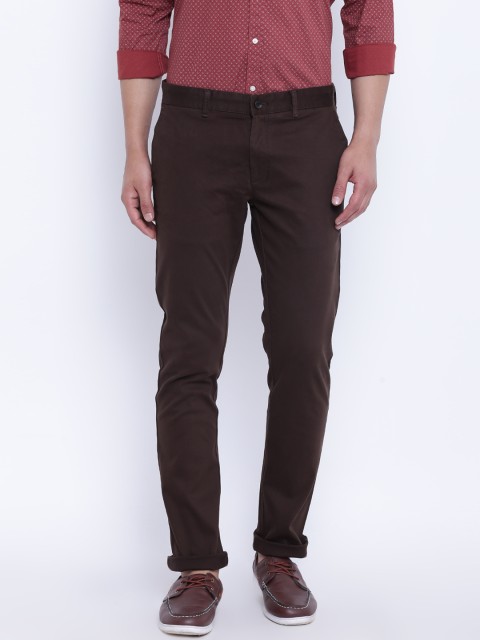 

Blackberrys Men Coffee Brown Solid Trousers