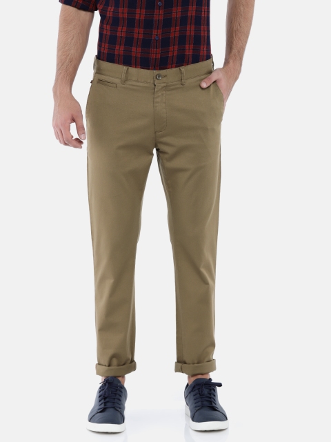 

Blackberrys Men Khaki Sharp Fit Solid Regular Trousers
