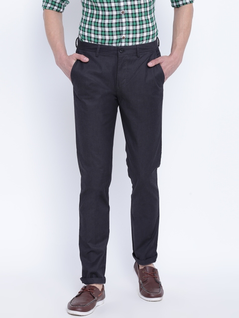

Blackberrys Men Charcoal Grey Sharp Fit Solid Regular Trousers