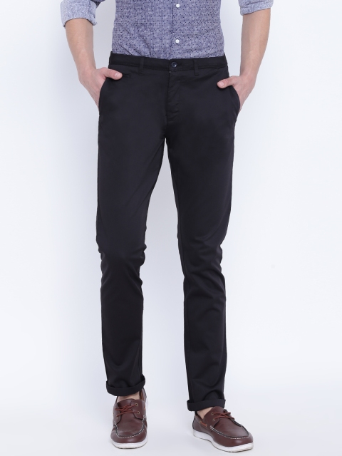 

Blackberrys Men Black Sharp Fit Solid Regular Trousers