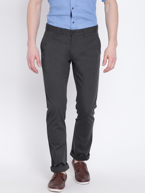 

Blackberrys Men Charcoal Grey Sharp Fit Solid Regular Trousers