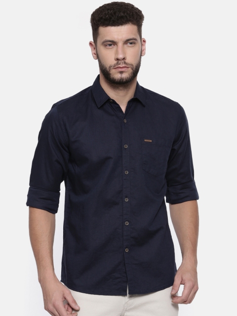 

Wrangler Men Navy Blue Regular Fit Solid Casual Shirt