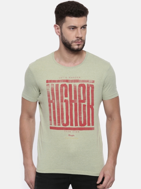 

Wrangler Men Green Printed Round Neck T-shirt