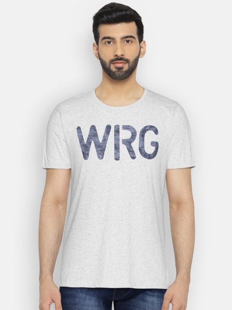 

Wrangler Men Grey Melange Printed Round Neck T-shirt