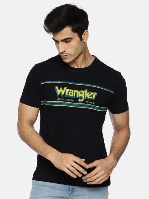 

Wrangler Men Black Printed Round Neck T-shirt