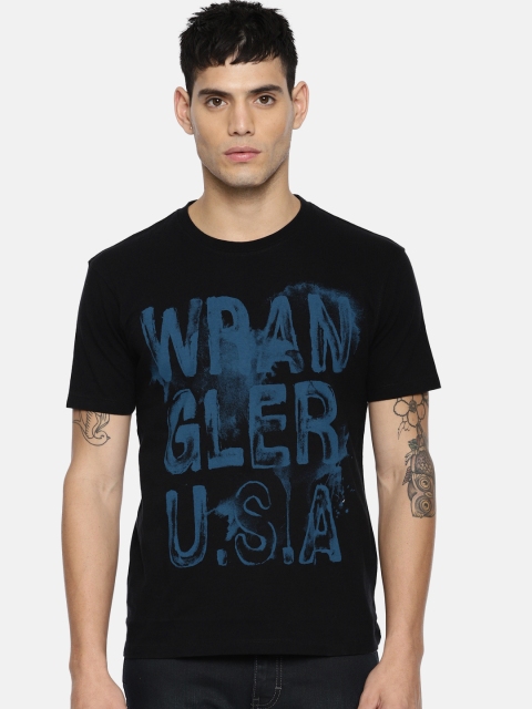 

Wrangler Men Black Printed Round Neck T-shirt