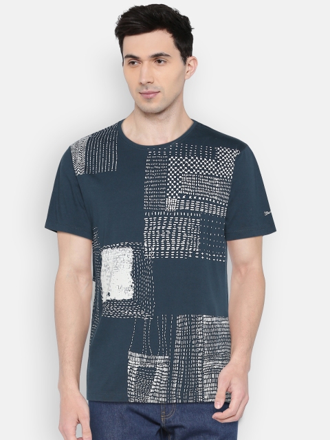 

Wrangler Men Navy Blue Printed Round Neck T-shirt