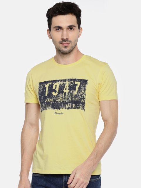 

Wrangler Men Yellow Printed Round Neck T-shirt