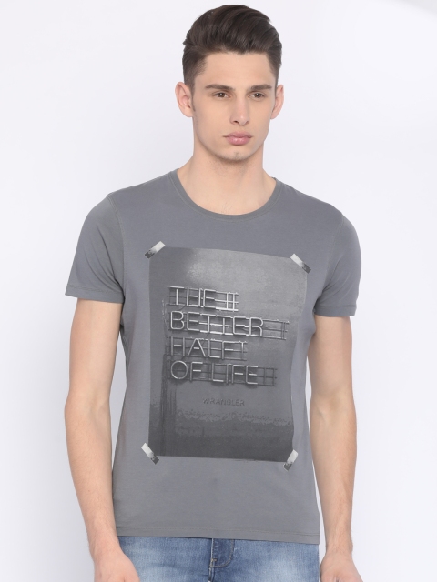 

Wrangler Men Grey Printed Round Neck T-shirt