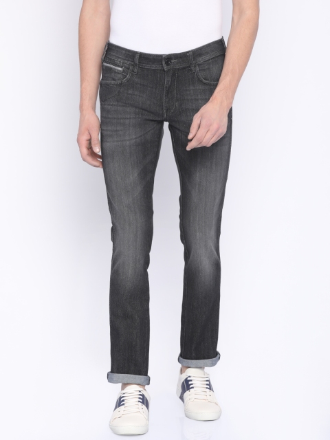 

Wrangler Men Charcoal Black Slim Fit Low-Rise Clean Look Stretchable Jeans