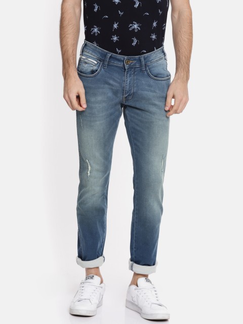 

Wrangler Men Blue Straight Fit Mid-Rise Clean Look Stretchable Jeans