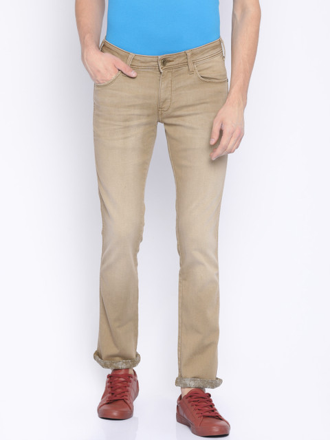 

Wrangler Men Khaki Slim Fit Low-Rise Clean Look Stretchable Jeans