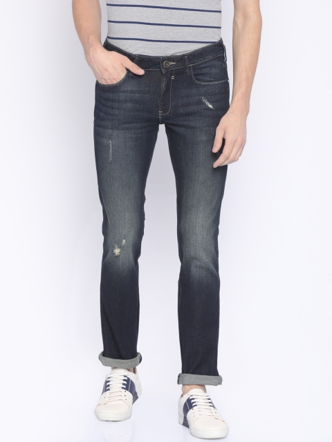 

Wrangler Men Blue Slim Fit Low-Rise Low Distress Stretchable Jeans