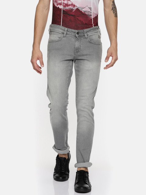 

Wrangler Men Grey Skinny Fit Low-Rise Clean Look Stretchable Jeans