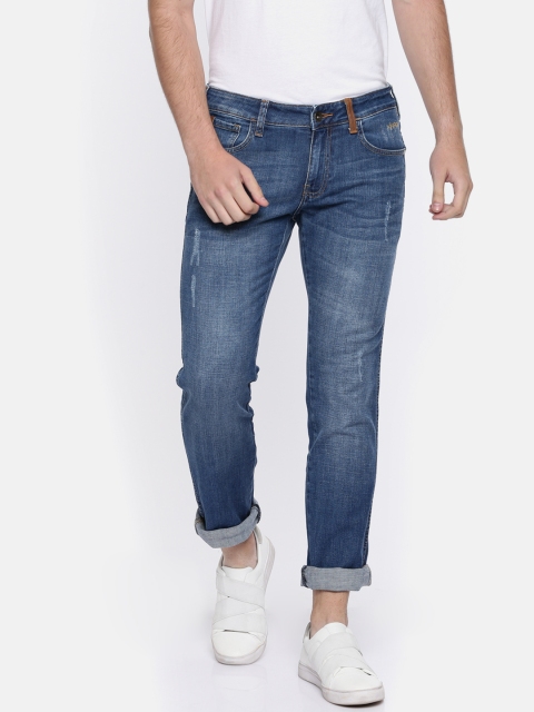 

Wrangler Men Blue Slim Fit Low-Rise Mildly Distressed Stretchable Jeans