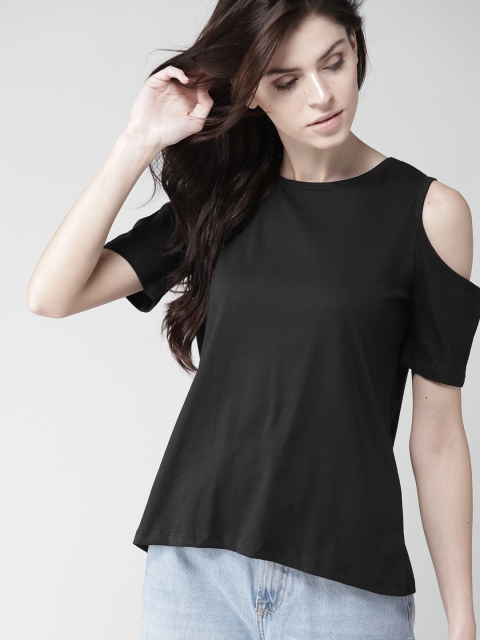 

Mast & Harbour Women Black Solid Top