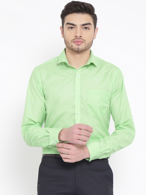 

DENNISON Men Green Comfort Regular Fit Solid Formal Shirt