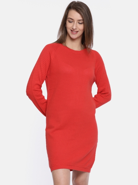 

ONLY Women Red Solid Sheath Dress