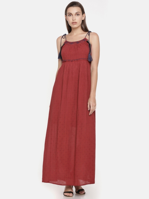 

ONLY Women Maroon Solid Maxi Dress