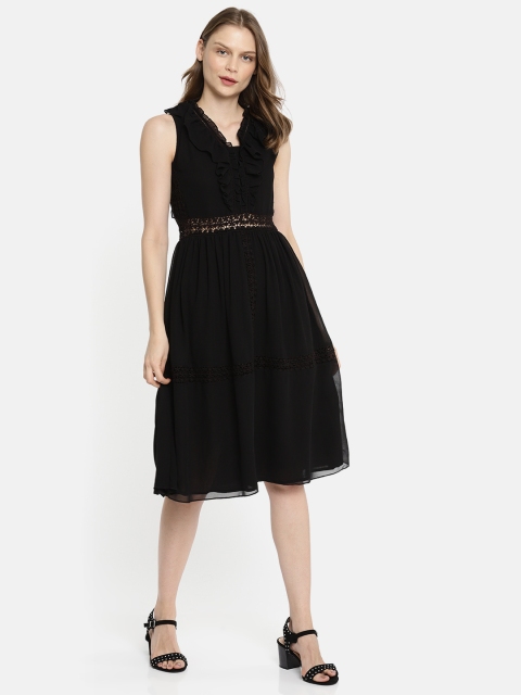 

ONLY Women Black Solid A-Line Dress