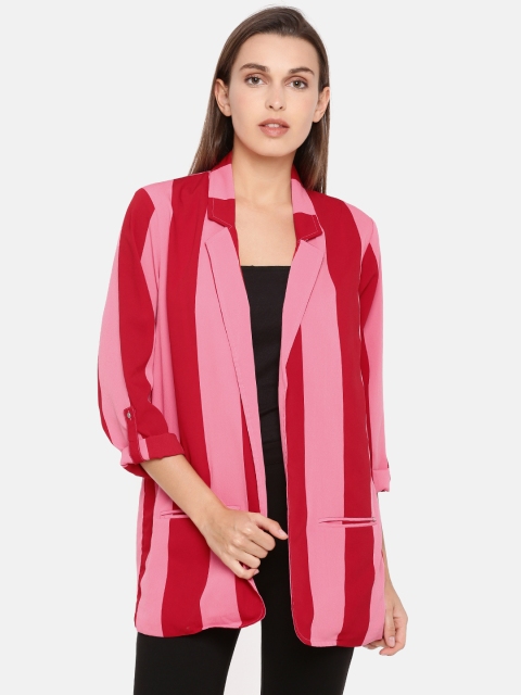 

ONL Red & Pink Striped Blazer