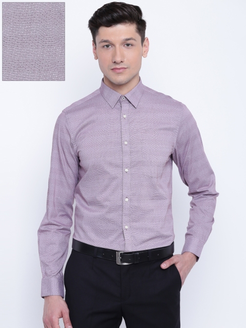 

Blackberrys Men Mauve Slim Fit Self-Design Formal Shirt