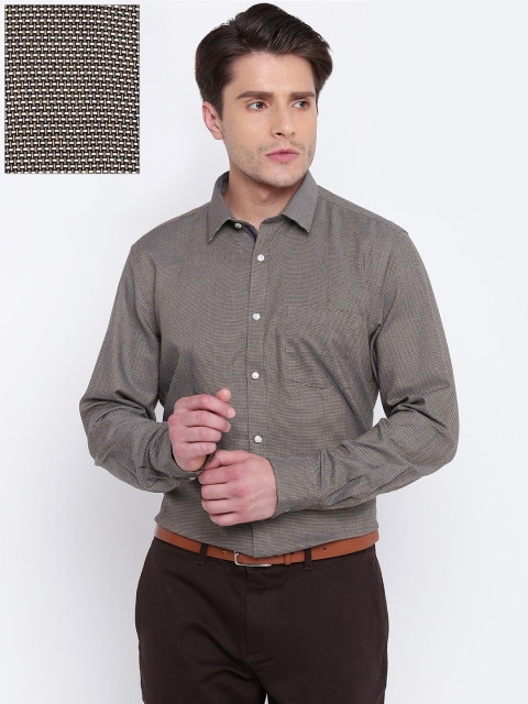 

Blackberrys Men Brown Slim Fit Self Design Formal Shirt