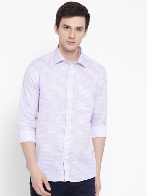 

Blackberrys Men Lavender & White Slim Fit Self-Design Casual Shirt