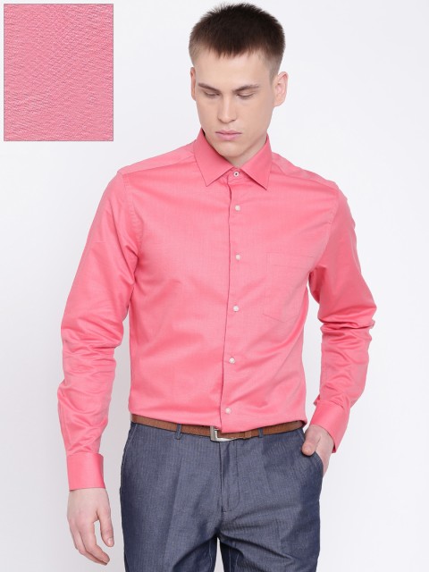 

Blackberrys Men Coral Red Slim Fit Solid Formal Shirt