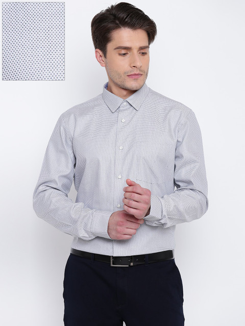 

Blackberrys Men Blue & Black Slim Fit Self Design Formal Shirt