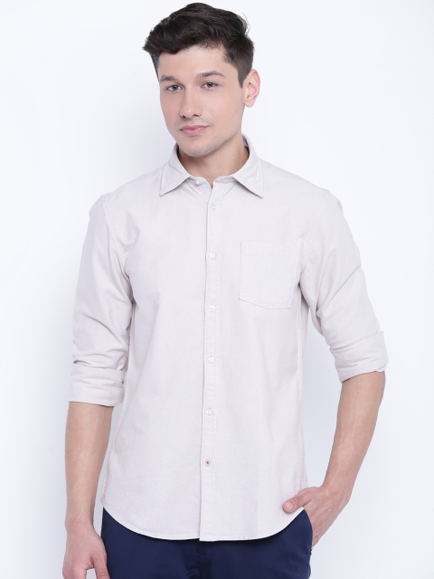 

Blackberrys Men Beige Slim Fit Solid Casual Shirt