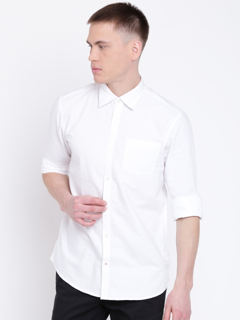 

Blackberrys Men White Slim Fit Solid Casual Shirt