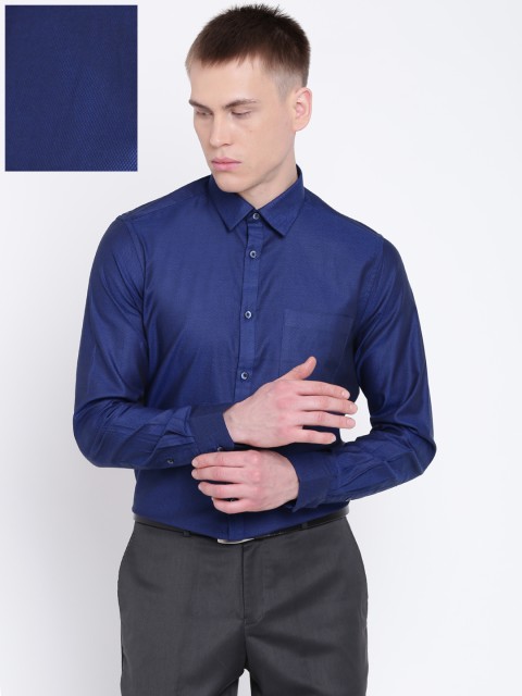 

Blackberrys Men Navy Blue Slim Fit Solid Formal Shirt