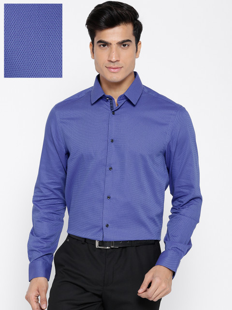 

Blackberrys Men Blue Slim Fit Solid Formal Shirt