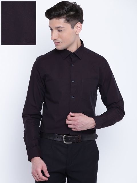 

Blackberrys Men Black & Red Slim Fit Self-Design Formal Shirt