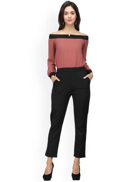 

Eavan Black & Brown Solid Basic Jumpsuit