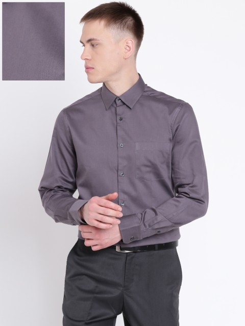 

Blackberrys Men Grey Slim Fit Solid Formal Shirt